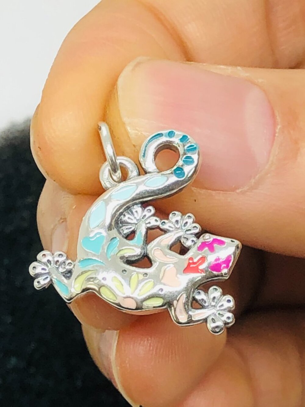 James Avery Enamel Festive Gecko Charm